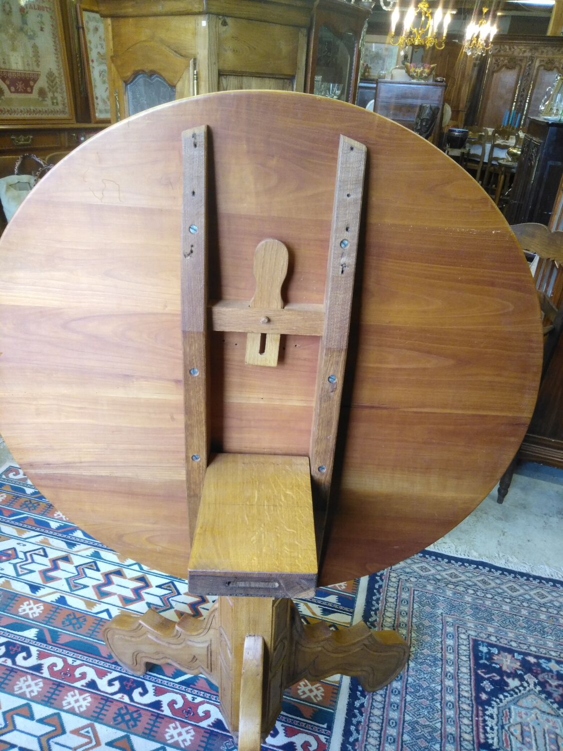 Old cherry pedestal table