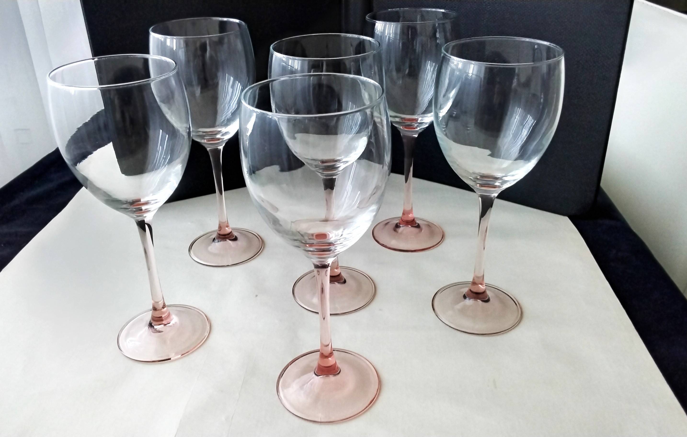 6 water glasses or large stem glasses Luminarc Model "Rose"