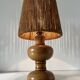 Vintage 1960 turned wood elm lamp