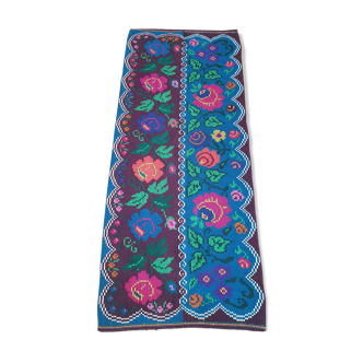 Floral blue runner rug  - 200x80cm