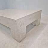 Fossil stone coffee table, 1980s