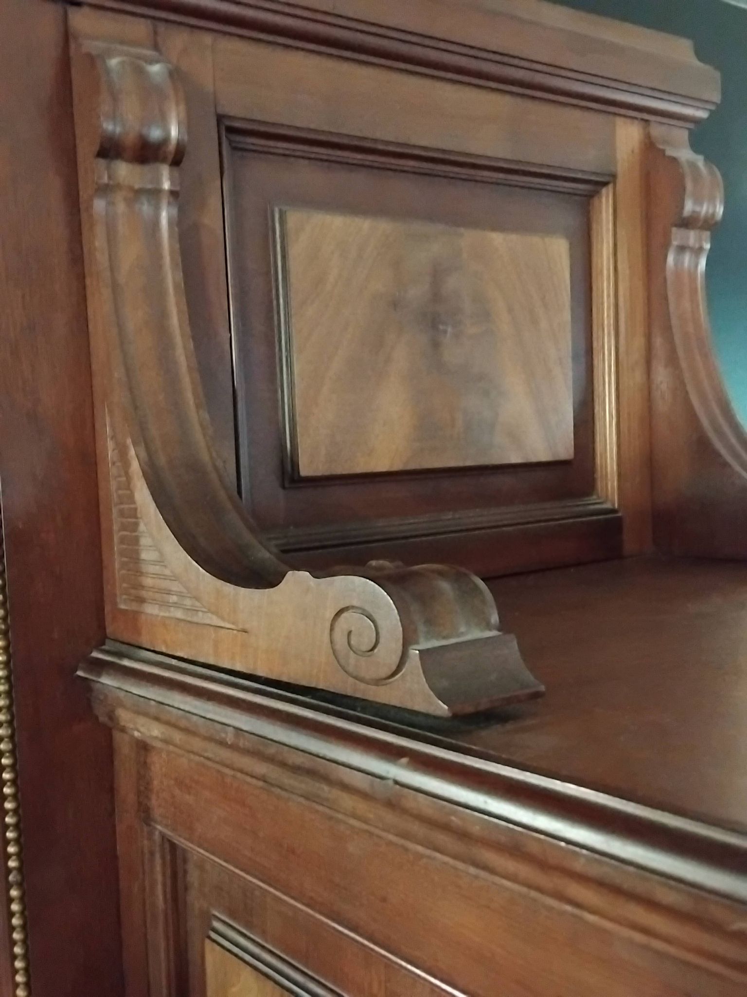 Ancien grand meuble cabinet louix xvi vitrine miroir