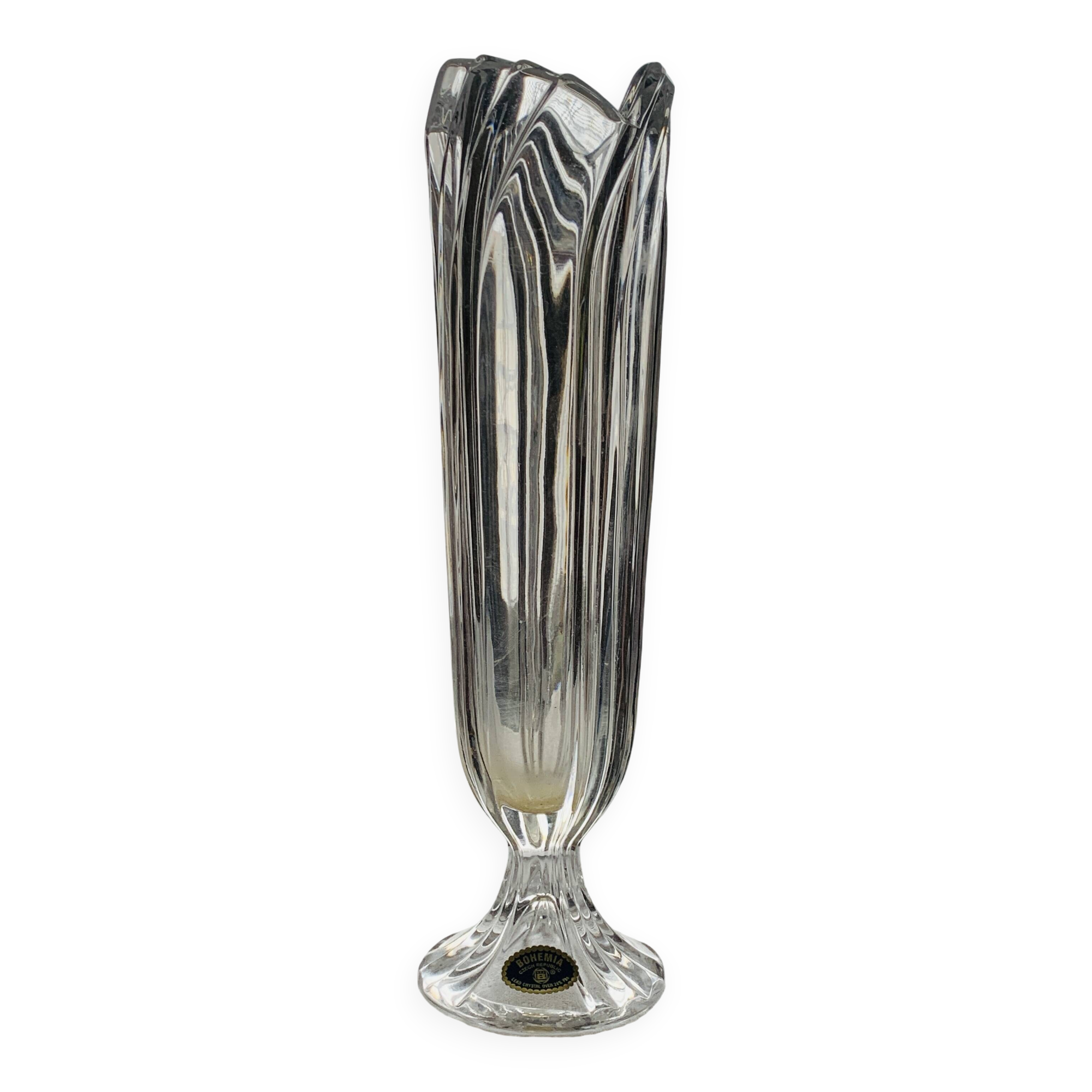 Bohemian crystal soliflore vase