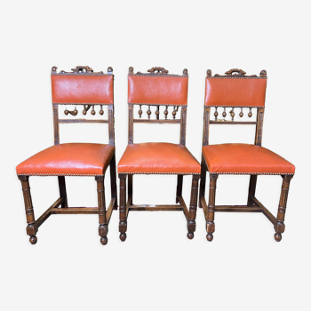 Suite de 3 chaises Henri II