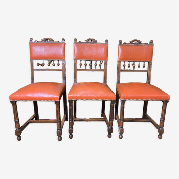 Suite of 3 Henri II chairs