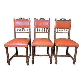 Suite of 3 Henri II chairs