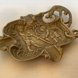Ashtray glass blowers gargoyle in brass