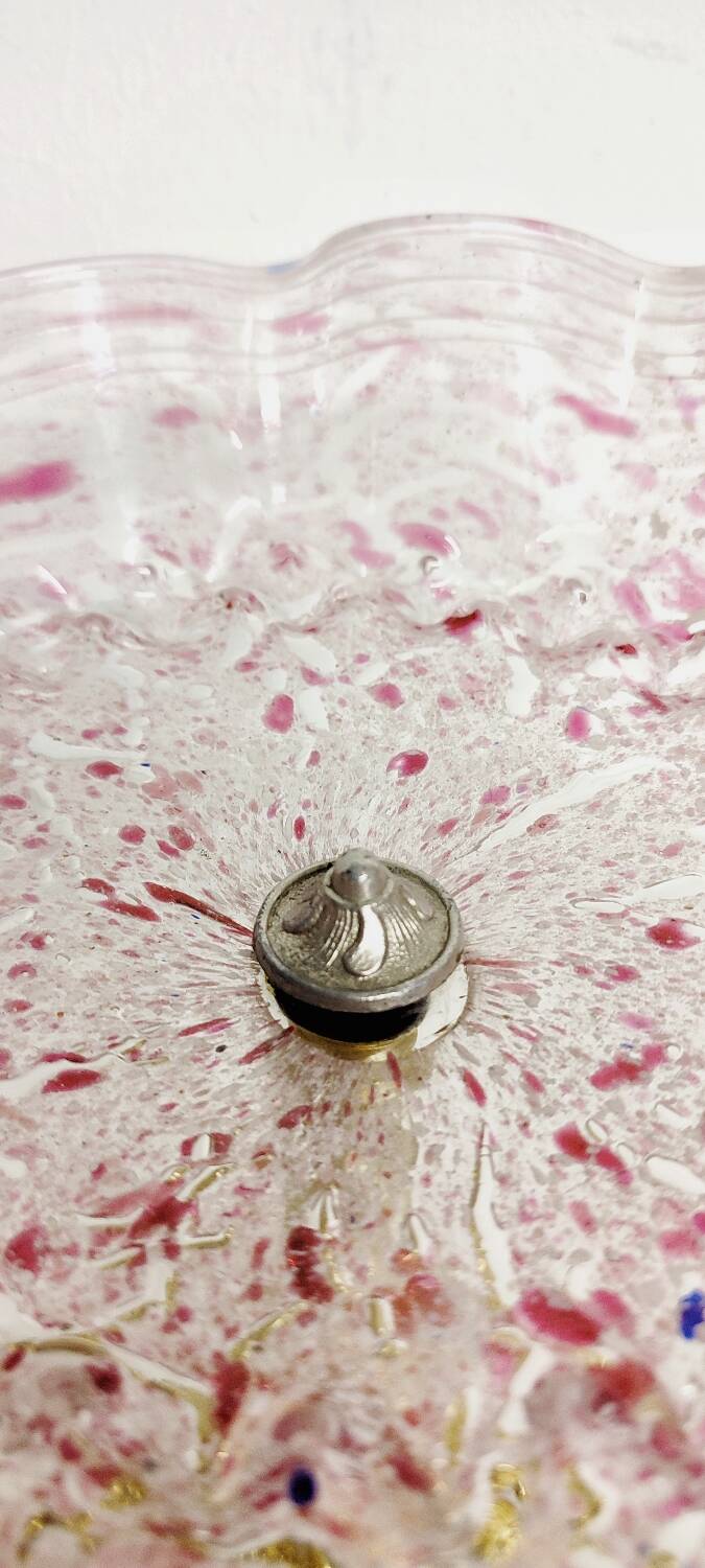 Frutero "Art Nouveau" en cristal de Murano. Italie, années 1940.