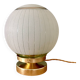 Lampe à poser globe vintage en verre granité vert et doré
