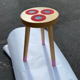 Wooden tabouret 3 circles