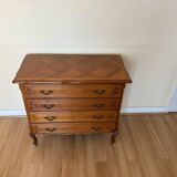 Commode vintage en bois massif, style Louis XV