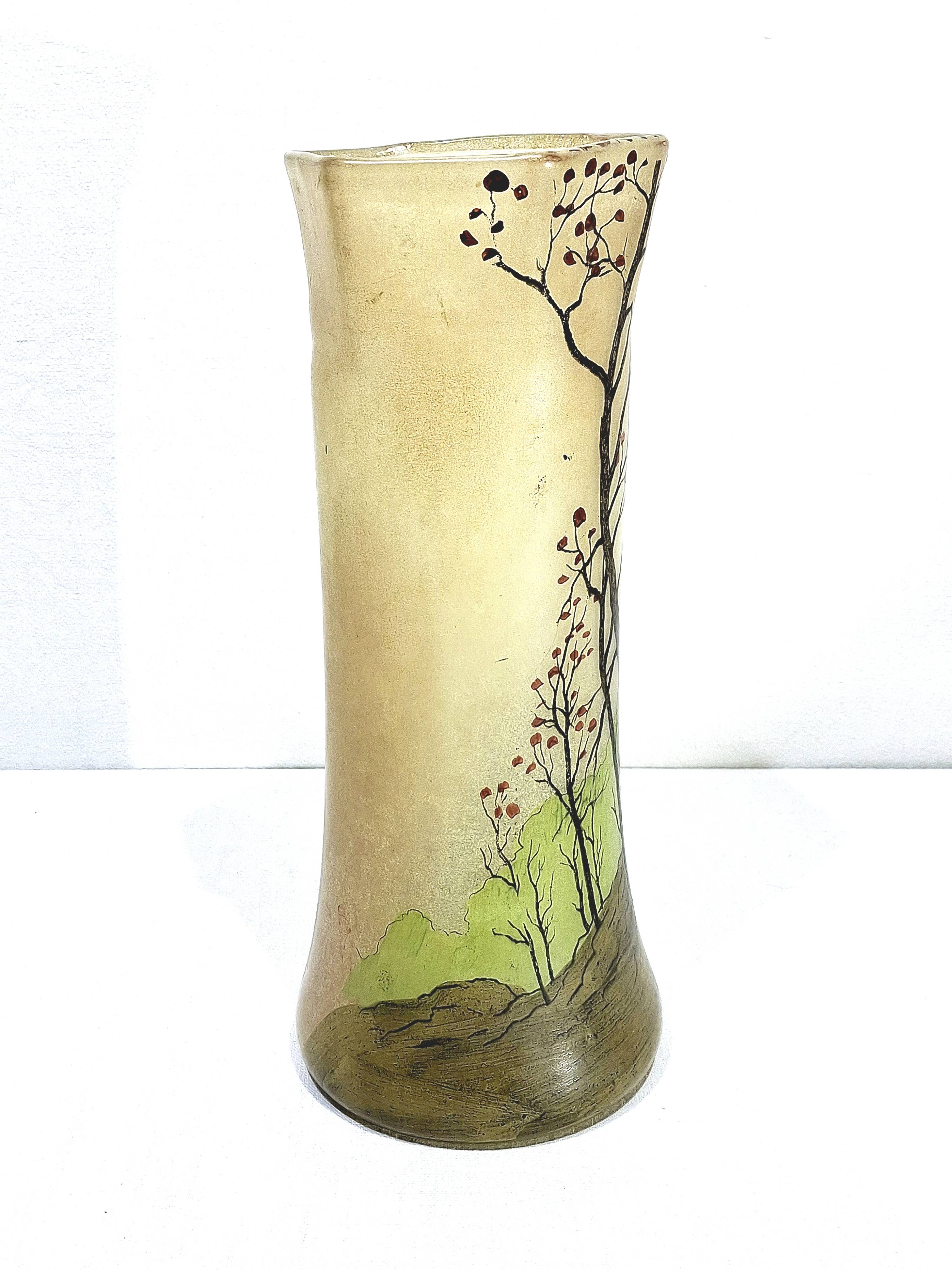 Legras - enamelled vase