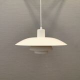 Older ph 4/3 hanging lamp, in white, with original orange suspension disk.