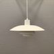 Older ph 4/3 hanging lamp, in white, with original orange suspension disk.