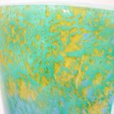 Large flared vase, signed La Rochère, blown glass with colored inclusions