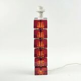 Mid-Century Scandinavian Art Glass & Brass Table Lamp by C.Fagerlund, 1960s