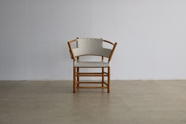 Chaise en bambou danoise vintage