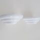 Pair of Art Deco style wall lights in white lacquered metal. 1980s