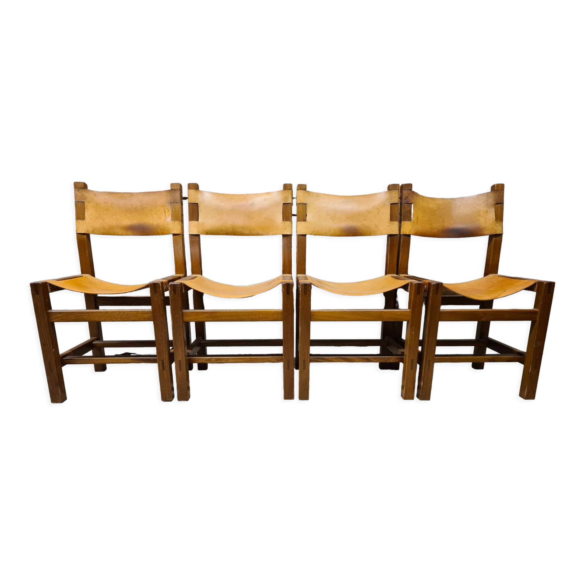 Set of 4 Maison Regain leather chairs
