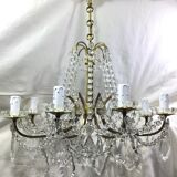 Chandelier with 8 lights in bronze and crystal