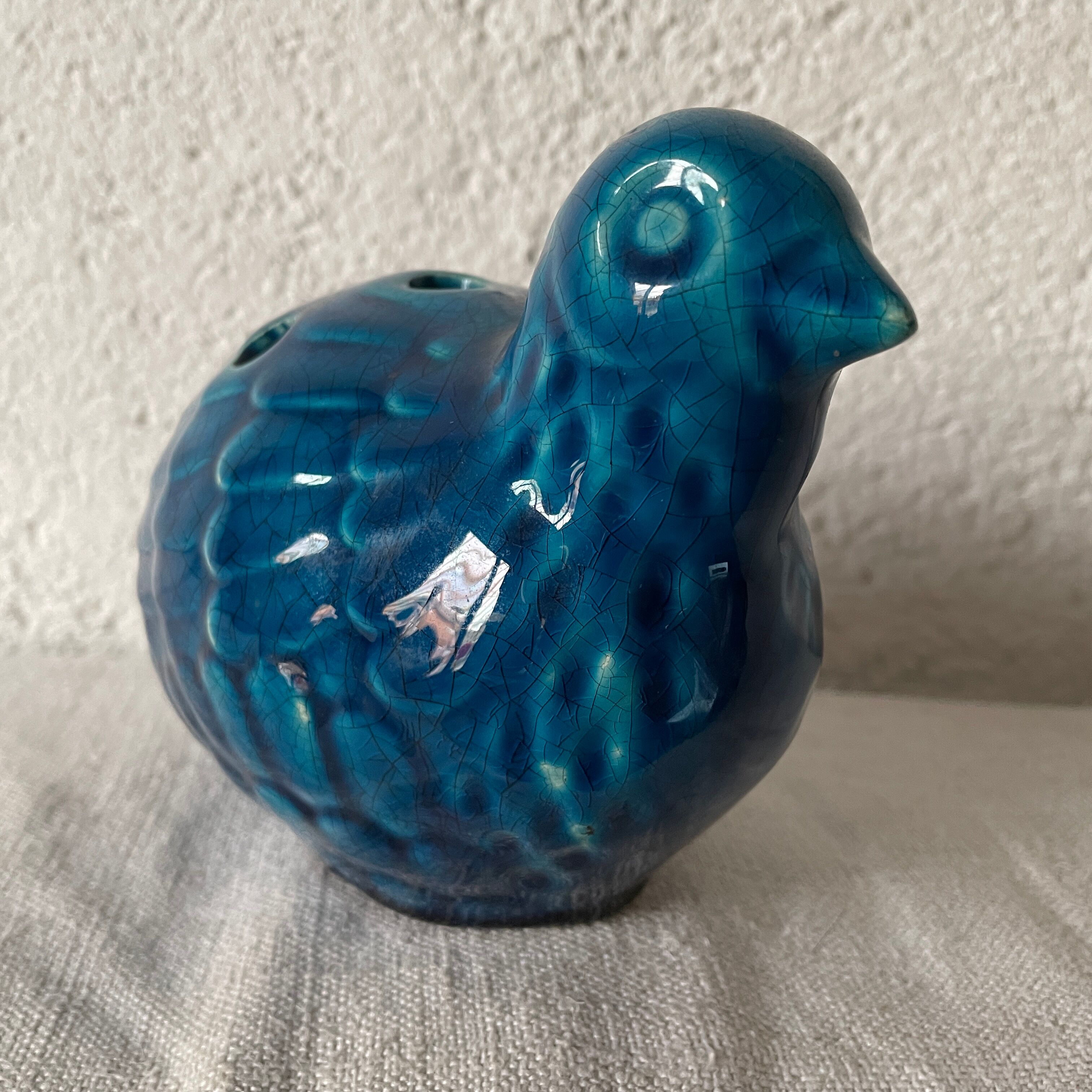 Vase pique flower ceramic design blue bird