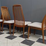 Set of 4 Kai Kristiansen dining chairs 1960s  in White Boucle