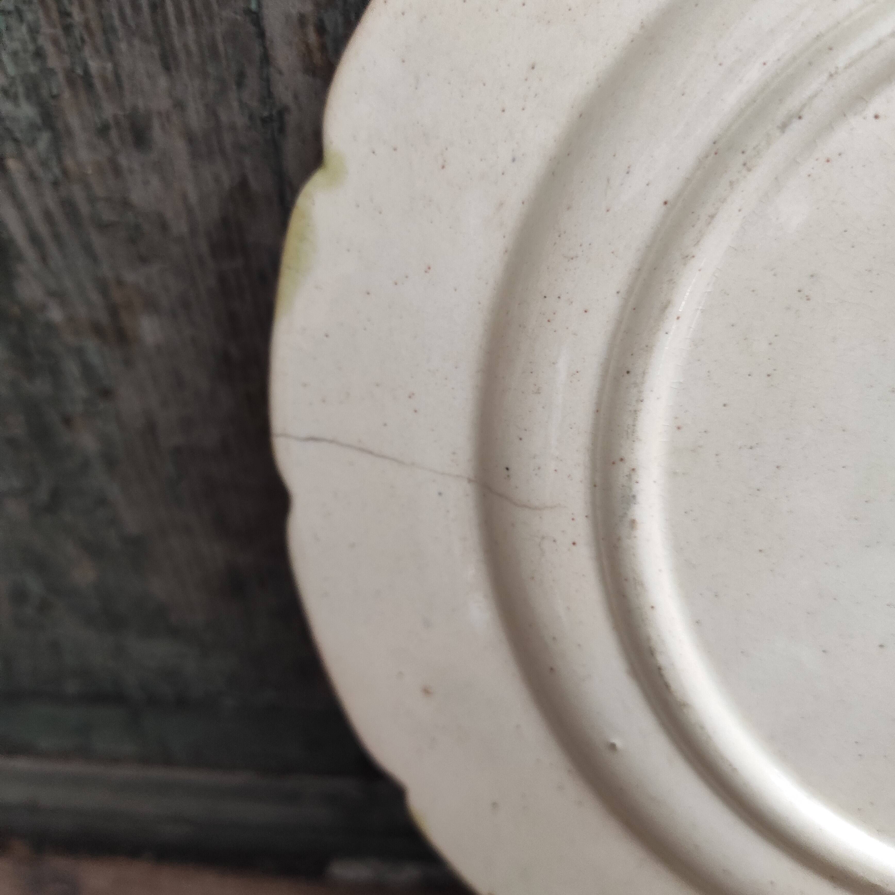 French antique asparagus dish, majolica, barbotine