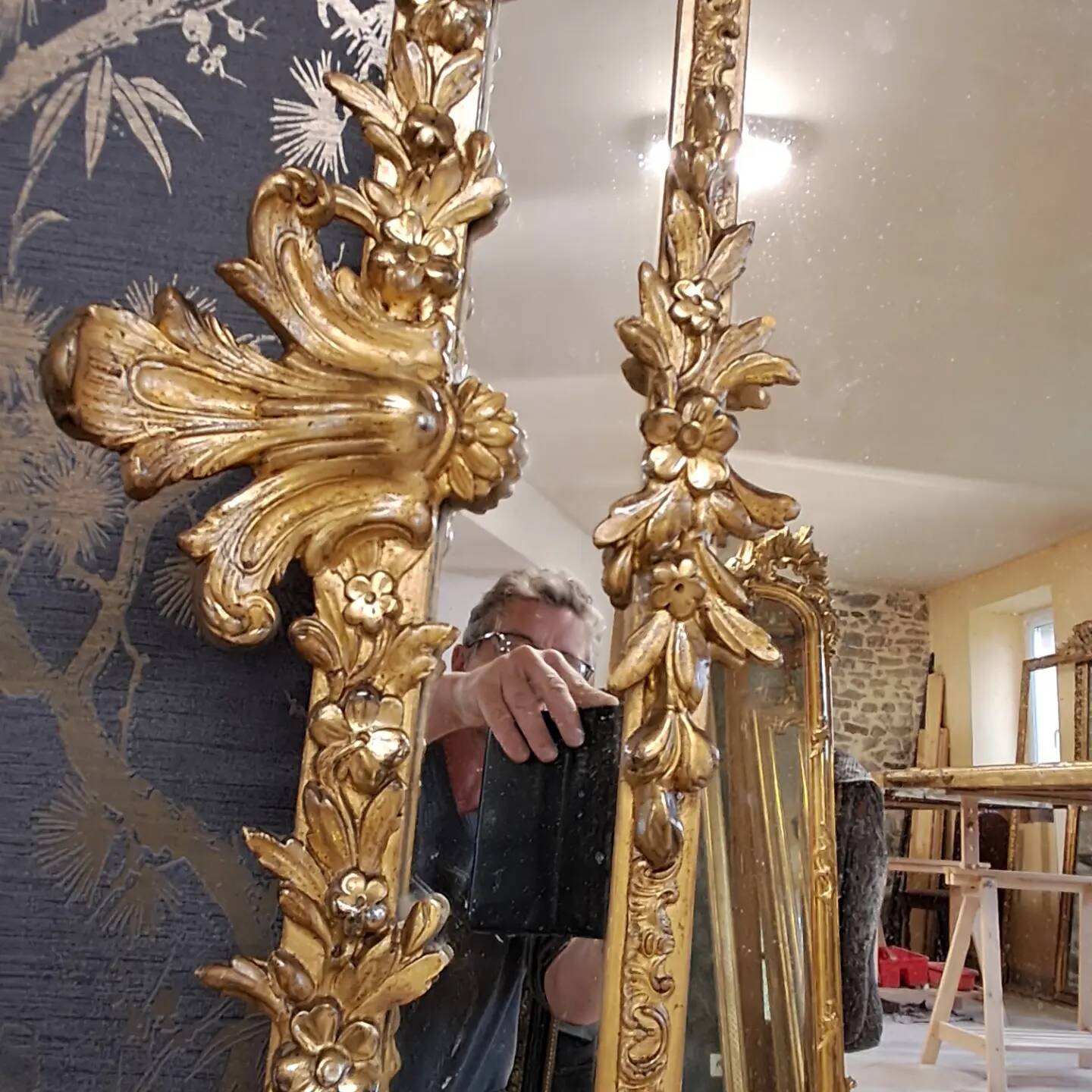 19th century mirror 177 x 114