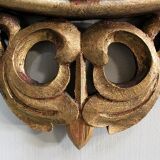 Ancient golden wood witch mirror - late 19th century
