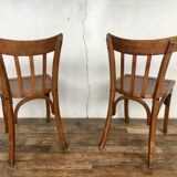 Pair of bistro and bohemian chairs 1950