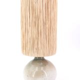 Stoneware potter's lamp, raffia lampshade, 1970s