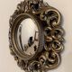 Vintage convex witch mirror – carved gilded wood – 1960s