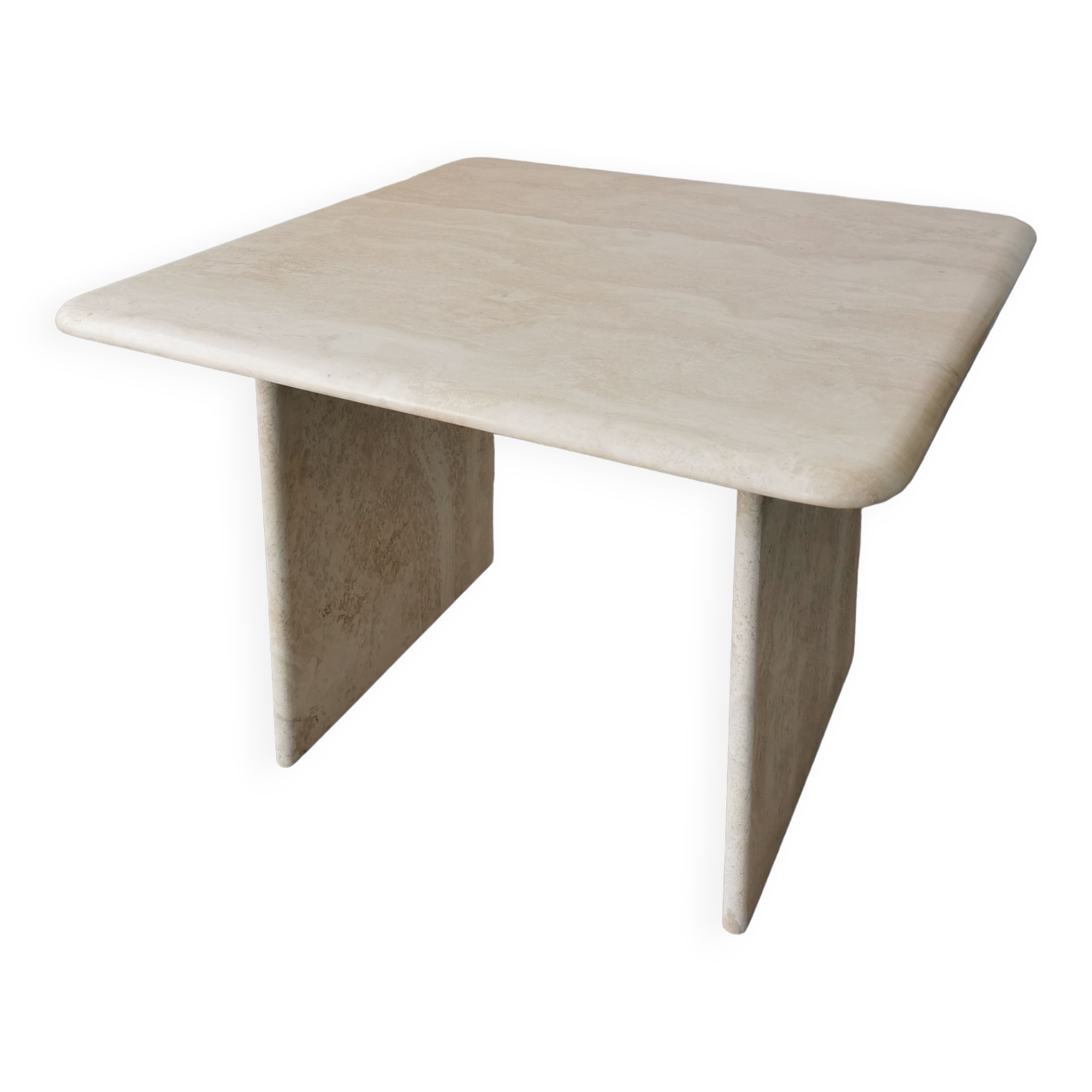 Square travertine coffee table