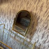Vintage brass dressing table with mirror and matching stool, 1950s.