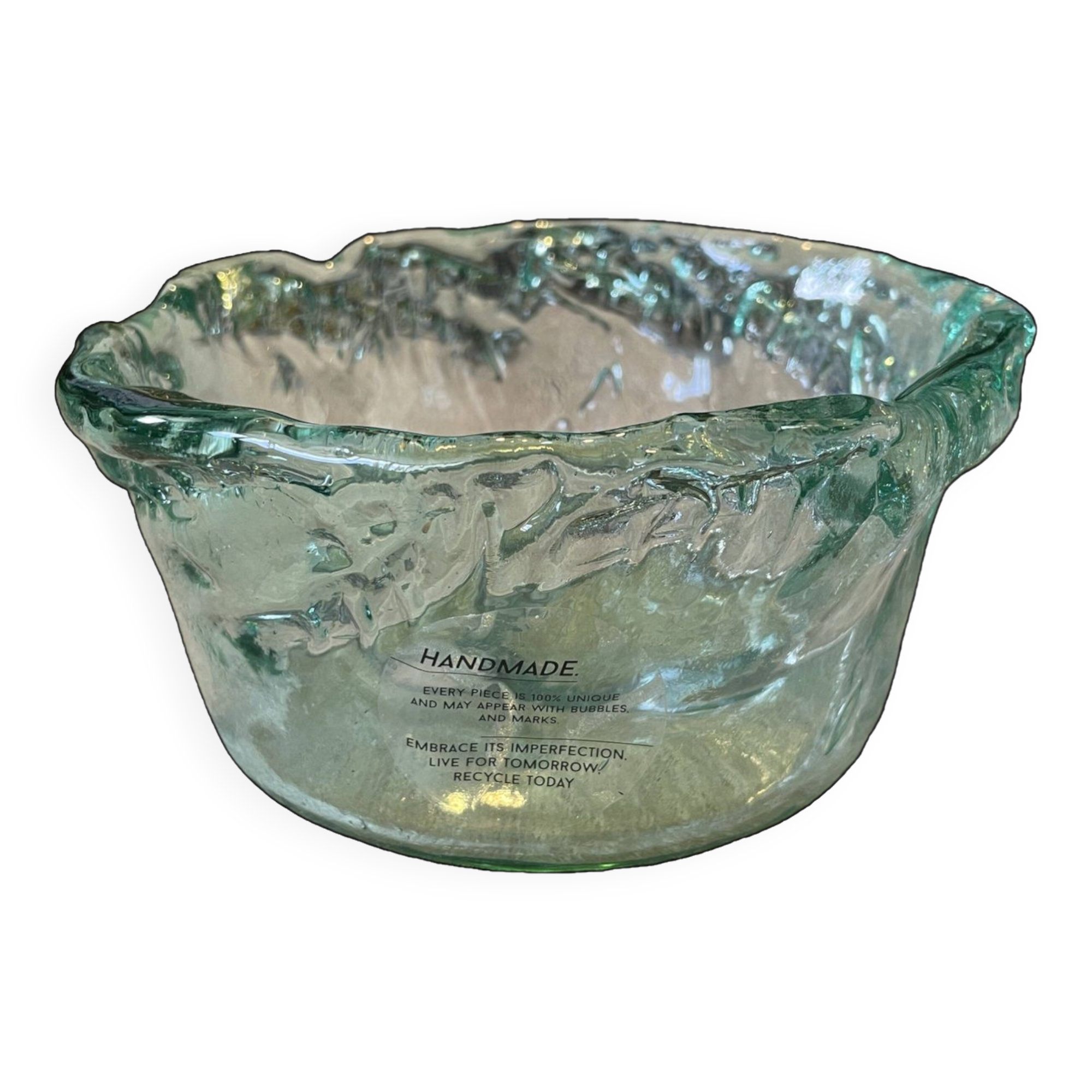 Small, free-form, organic glass jar