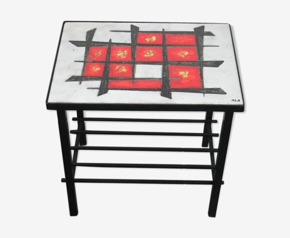 Table basse de salon métal et céramique MJR 1960