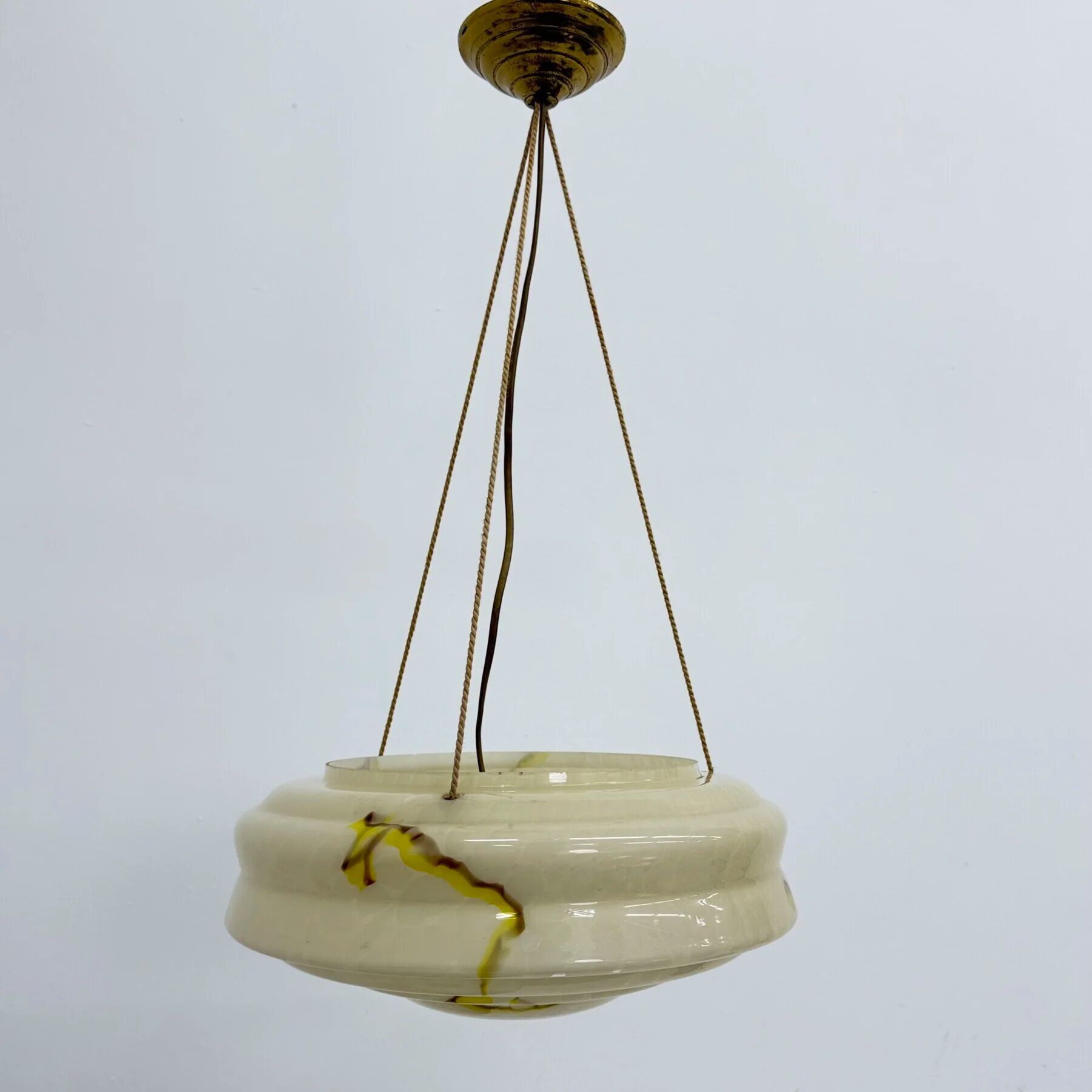 Art deco glass hanging lamp, 1950s