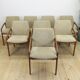 Set of 8 model 23 chairs in teak by Henning Kjærnulf for Korup Stolefabrik, Denmark 1960.