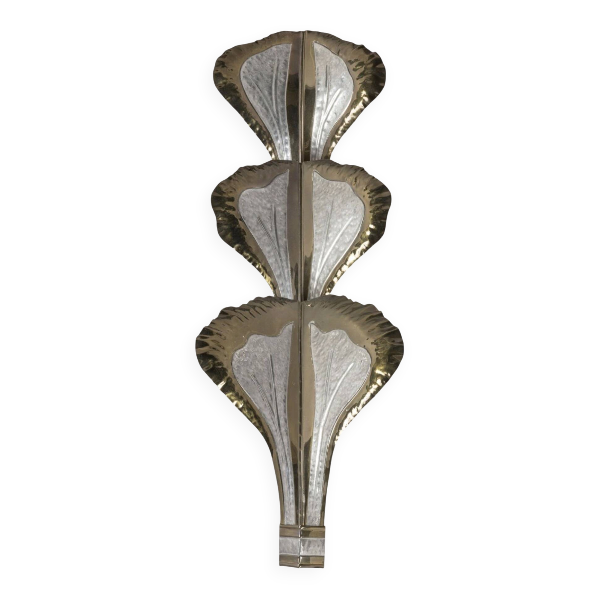 Henri Fernandez wall light 1970 vintage 70s Ginkgo leaves