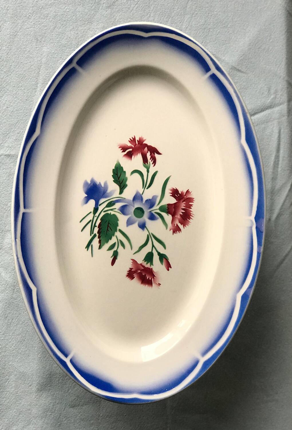 Oval serving dish Digoin Sarreguemines model Elorn