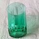 6 verres 12 cl rétro verre vert émeraude france, petits verres vintage