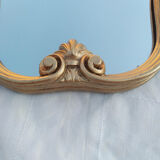 Golden lyre-shaped mirror, 30x45cm