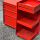 Prisunic 1970 metal trolley and box