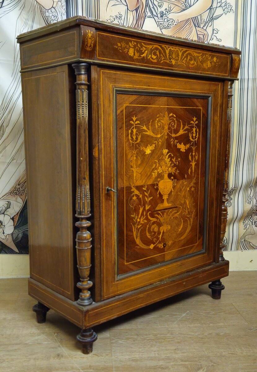 Support furniture inlaid with precious wood (Boulle style), Napoleon II period.