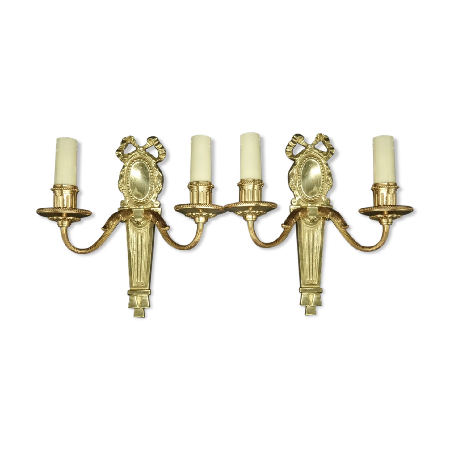 Pair of wall light knot, Louis XVI style - Petitot