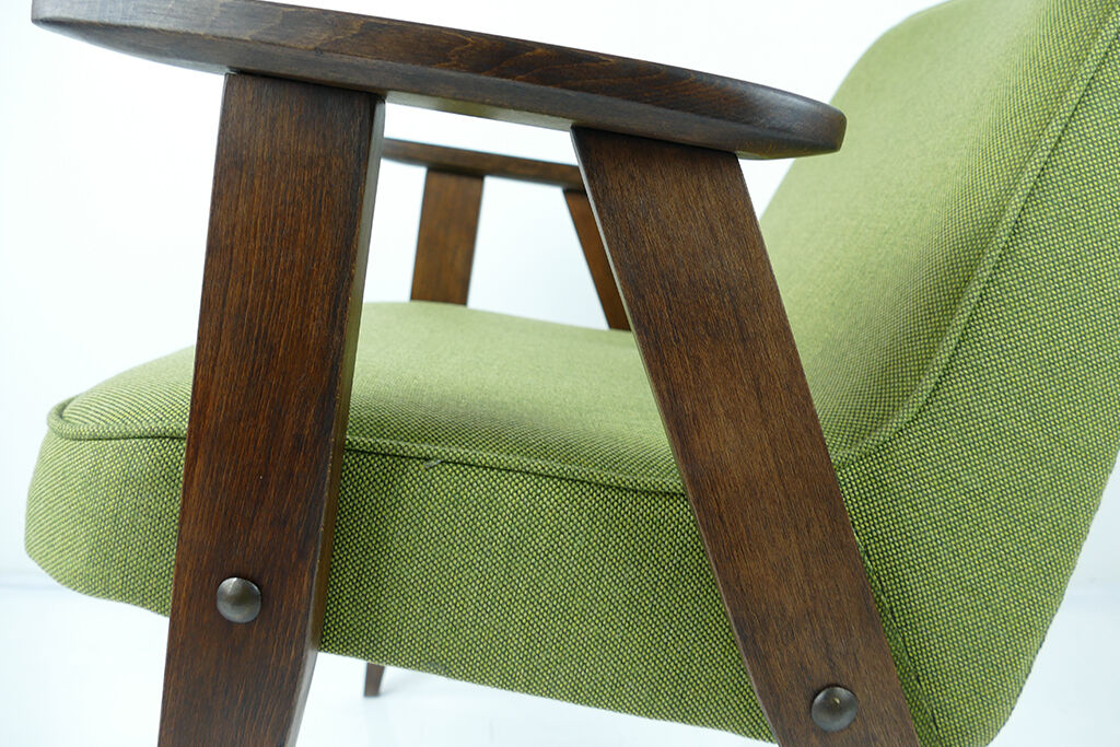 Restored vintage green lounge armchair from 60's