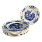 Flat plate decorated with the Moulin des Loups countryside