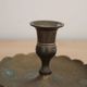 Antique hand candlestick in patinated brass – Vintage cellar rat