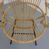 Set of Dutch Mid-Century Bamboo Chairs by Rohé Noordwolde, 1950s