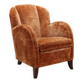 Fauteuil vintage en velours design Italie 1940s-1950s